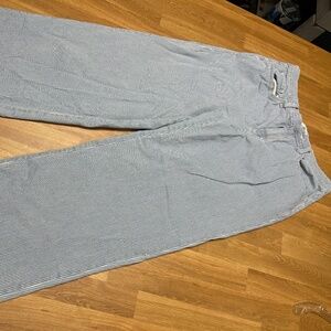 While leg seersucker trouser jeans